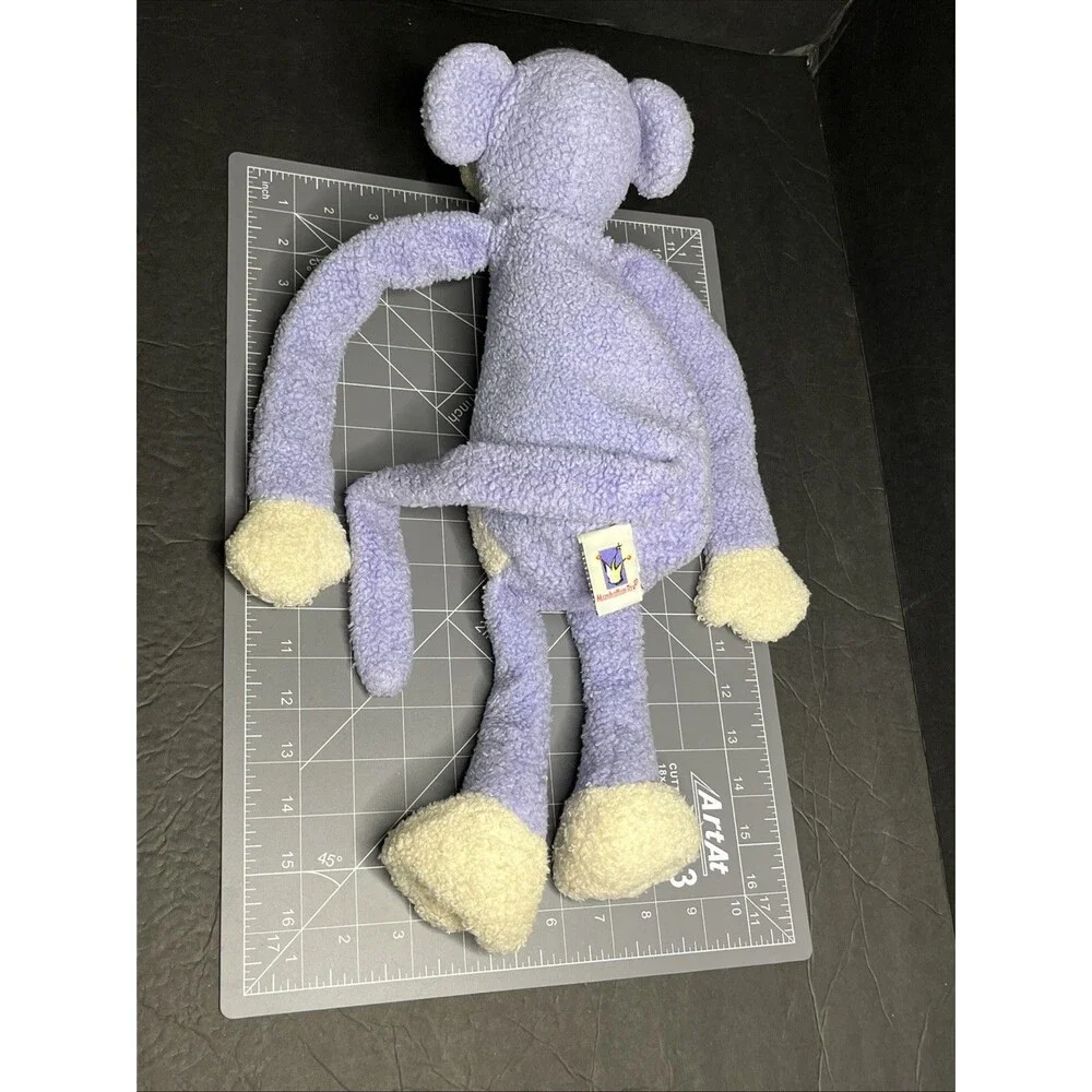 Vintage Manhattan Toy Purple Monkey Stuffed Plush Toy Fleece Beans Smile 18”
